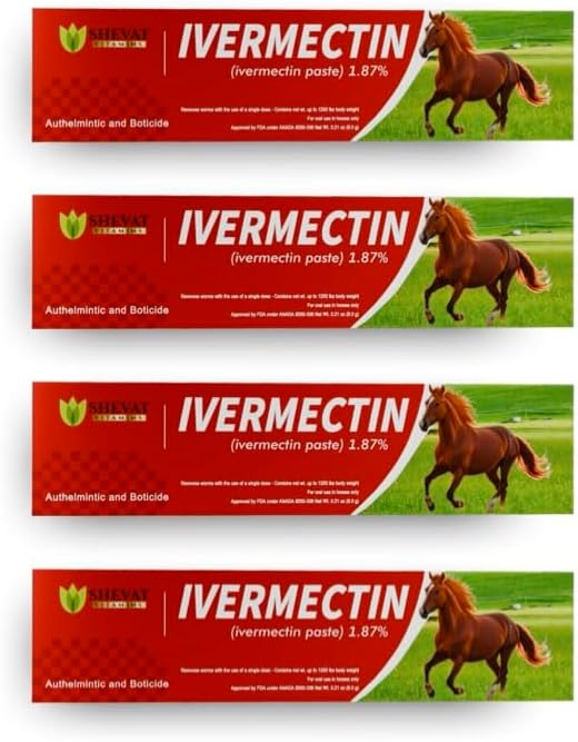 Ivermectin Horse Paste 1.87% – Apple Flavored – 6.08g Tube – for Horses Up to 1250 lb - 4 Pack