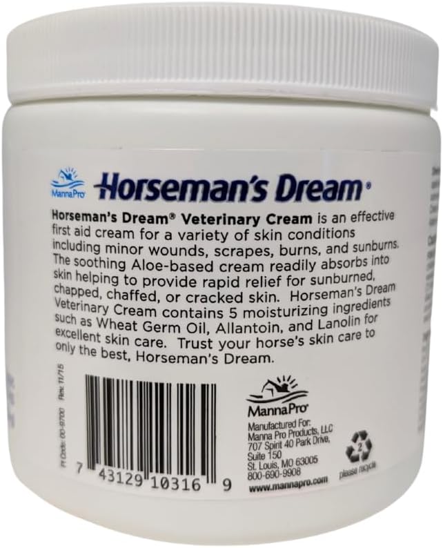 Corona Horseman's Dream Vet Cream Jar Horse Minor Wounds Skin Soothe Conditions, 16 oz