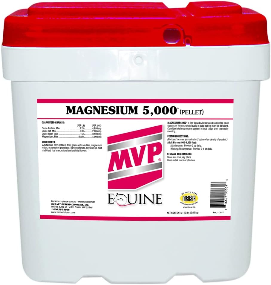 Magnesium 5000 (20lb) Calming/Metabolism/Muscle Function Support for Horses