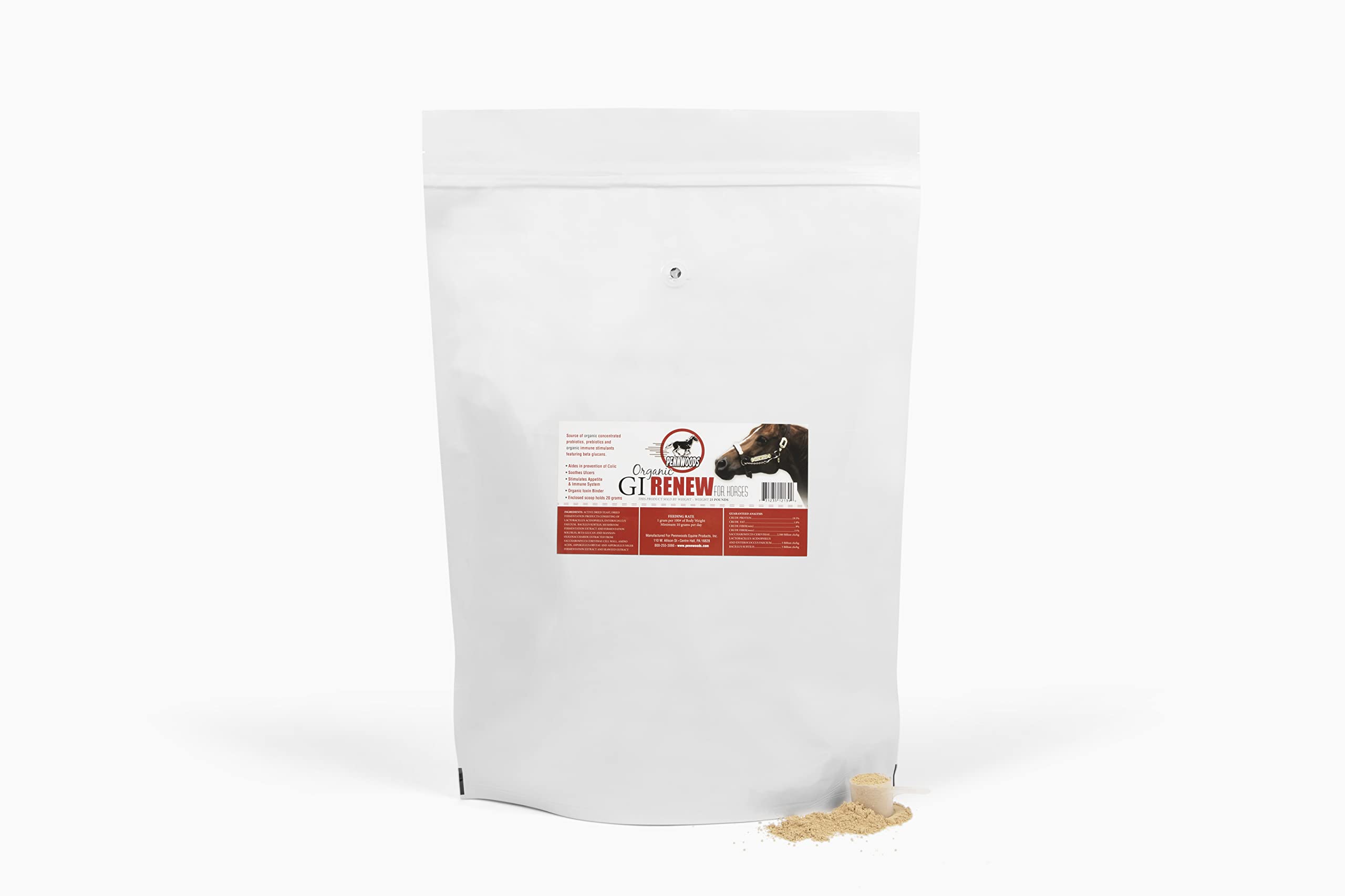 Pennwoods Equine Products GI Renew - 2 LBS | Digestión | Estimulante inmune | Suplemento para caballos | Estimulante del apetito | Probiótico | Prebiótico | Enzimas digestivas | Beta Glucanos |