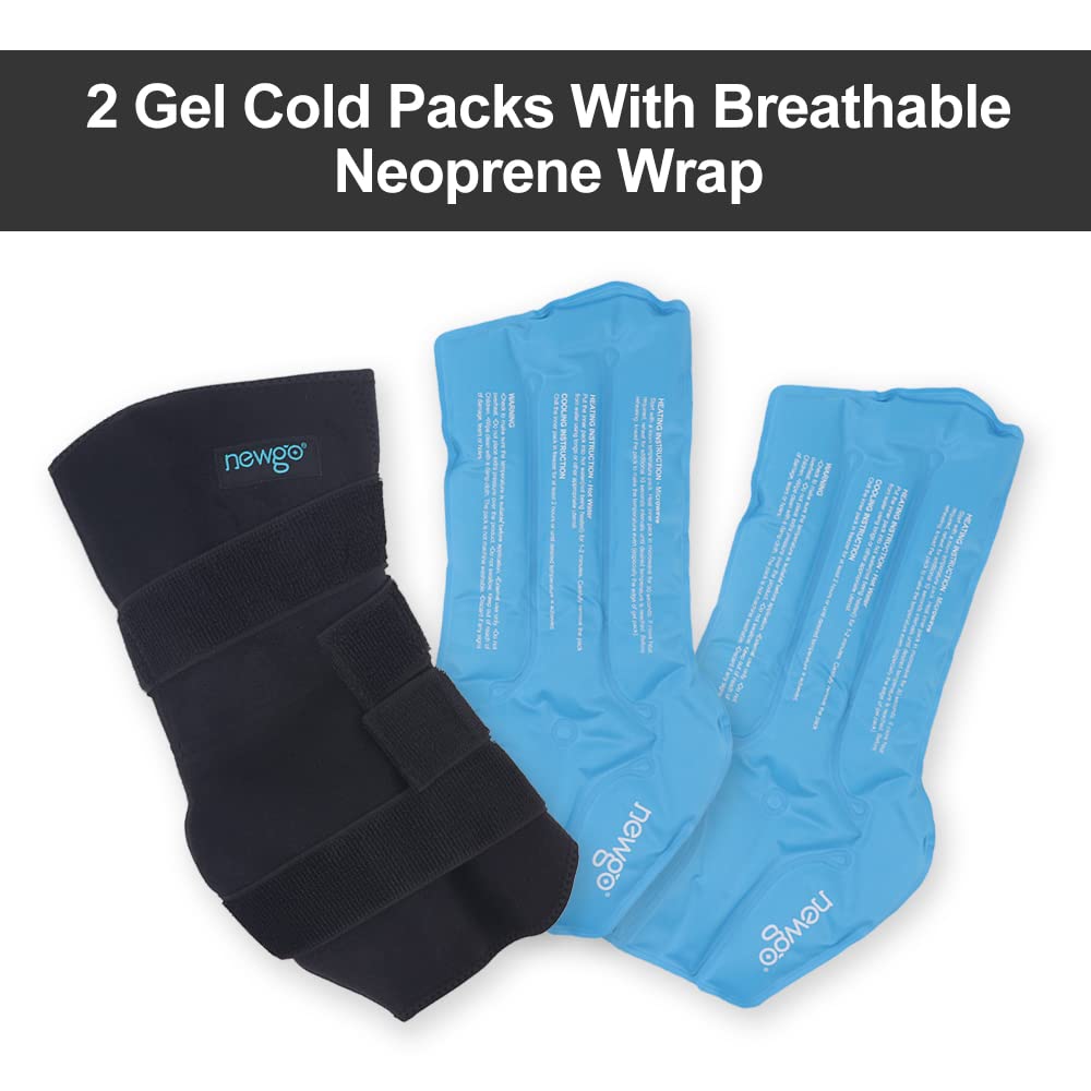 NEWGO Envoltura de hielo para caballo, reutilizable, para lesiones, envoltura refrescante de rodilla de caballo, cubierta completa, bota de hielo fría, 1 envoltura con 2 paquetes de gel para rodilla, piernas, botas y cascos