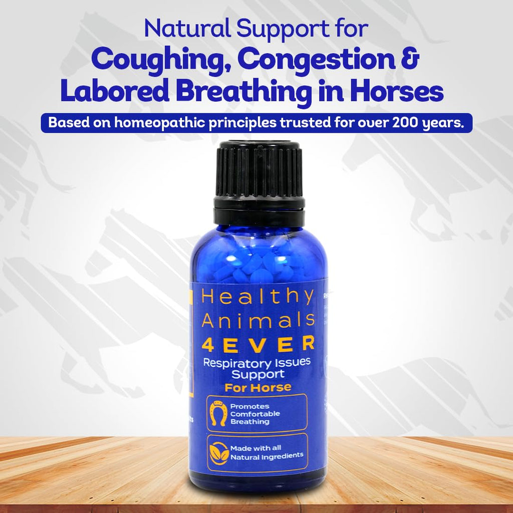 HA4E - Soporte para problemas respiratorios en caballos - Ayuda a prevenir la enfermedad pulmonar obstructiva crónica (EPOC), alergias e infecciones - Suplemento homeopático natural altamente eficaz - 300 comprimidos