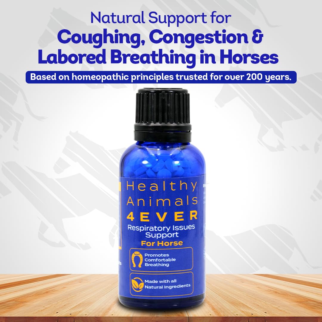 HA4E - Soporte para problemas respiratorios en caballos - Ayuda a prevenir la enfermedad pulmonar obstructiva crónica (EPOC), alergias e infecciones - Suplemento homeopático natural altamente eficaz - 300 comprimidos