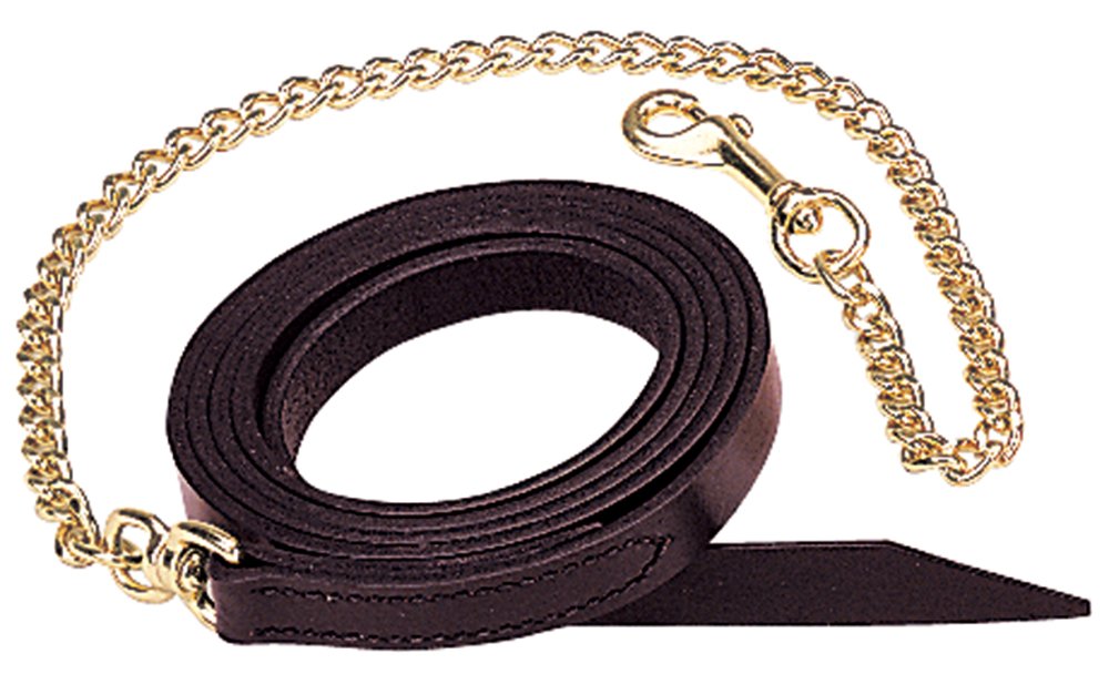 Weaver Leather Single-Ply Horse Lead Features Brass Plated Chain