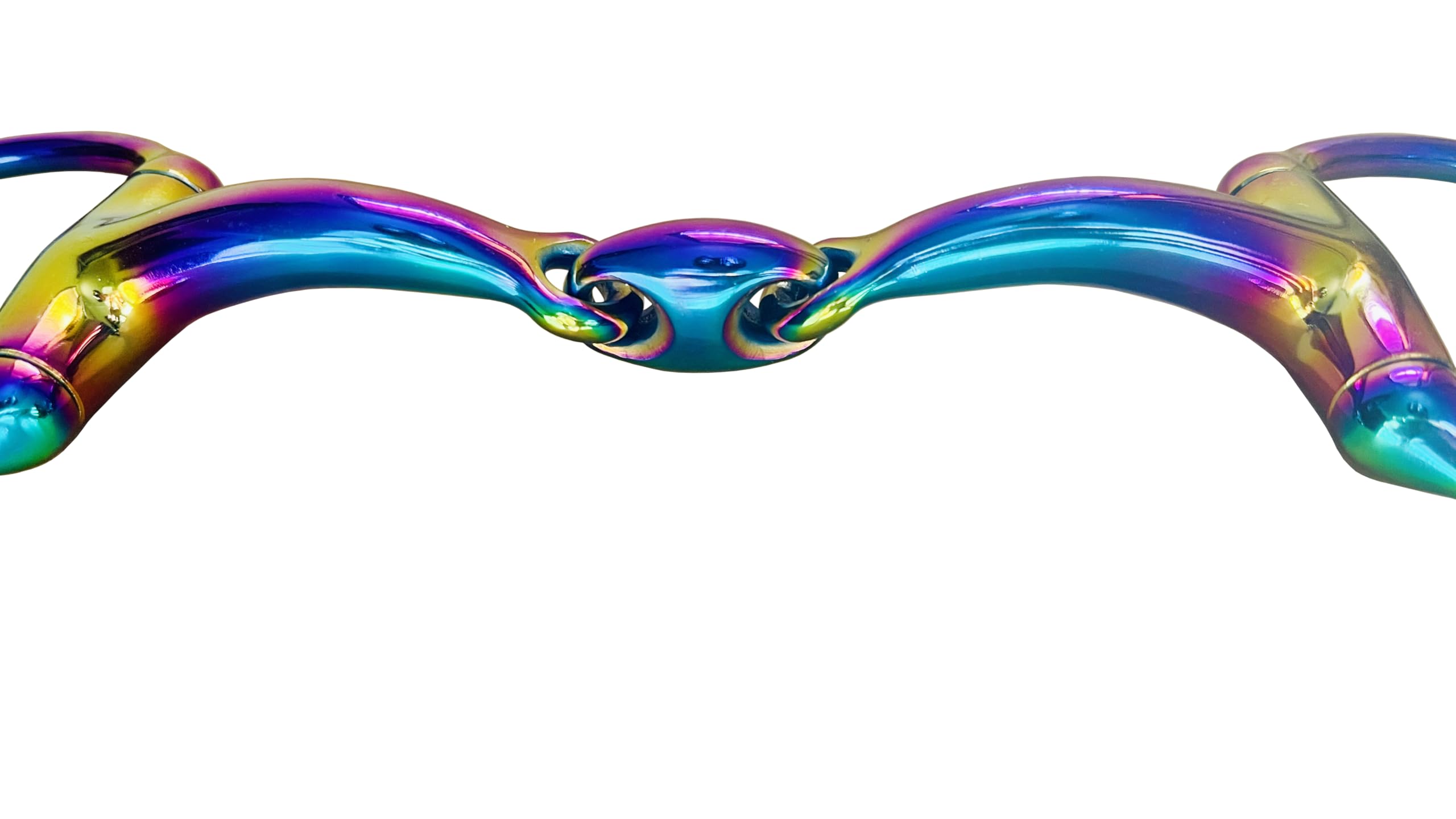 Rainbow Stainless Steel Eggbutt Curve Snaffle Horse Bit – Multi Color Gentle Mouth Horse Bit for Training & Riding, Durable Non-Rust Equestrian Tack for Horses