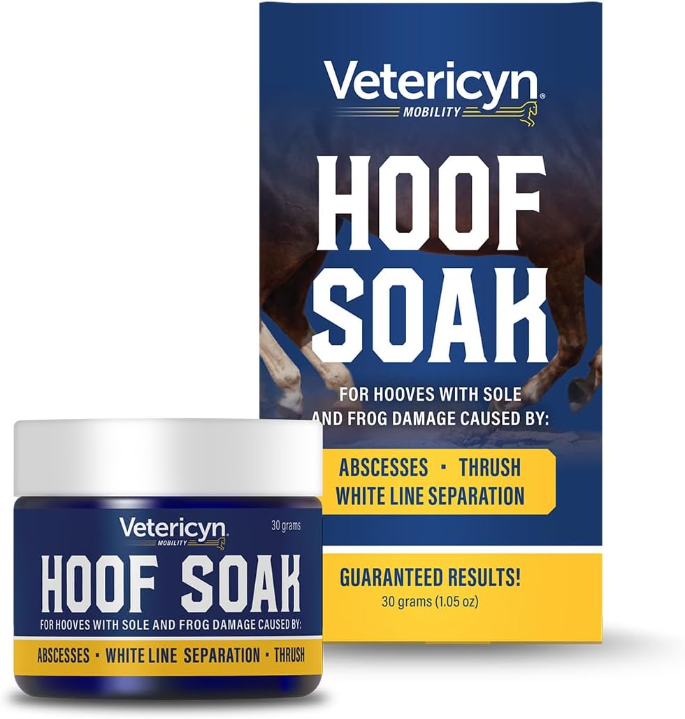 Vetericyn Mobility Hoof Soak and Hoof Boot Bundle | Single Hoof Treatment and Soaking Boot for Hooves with Sole and Frog Damage Caused by Abscesses, White Line Separation, and Thrush. 30 Grams