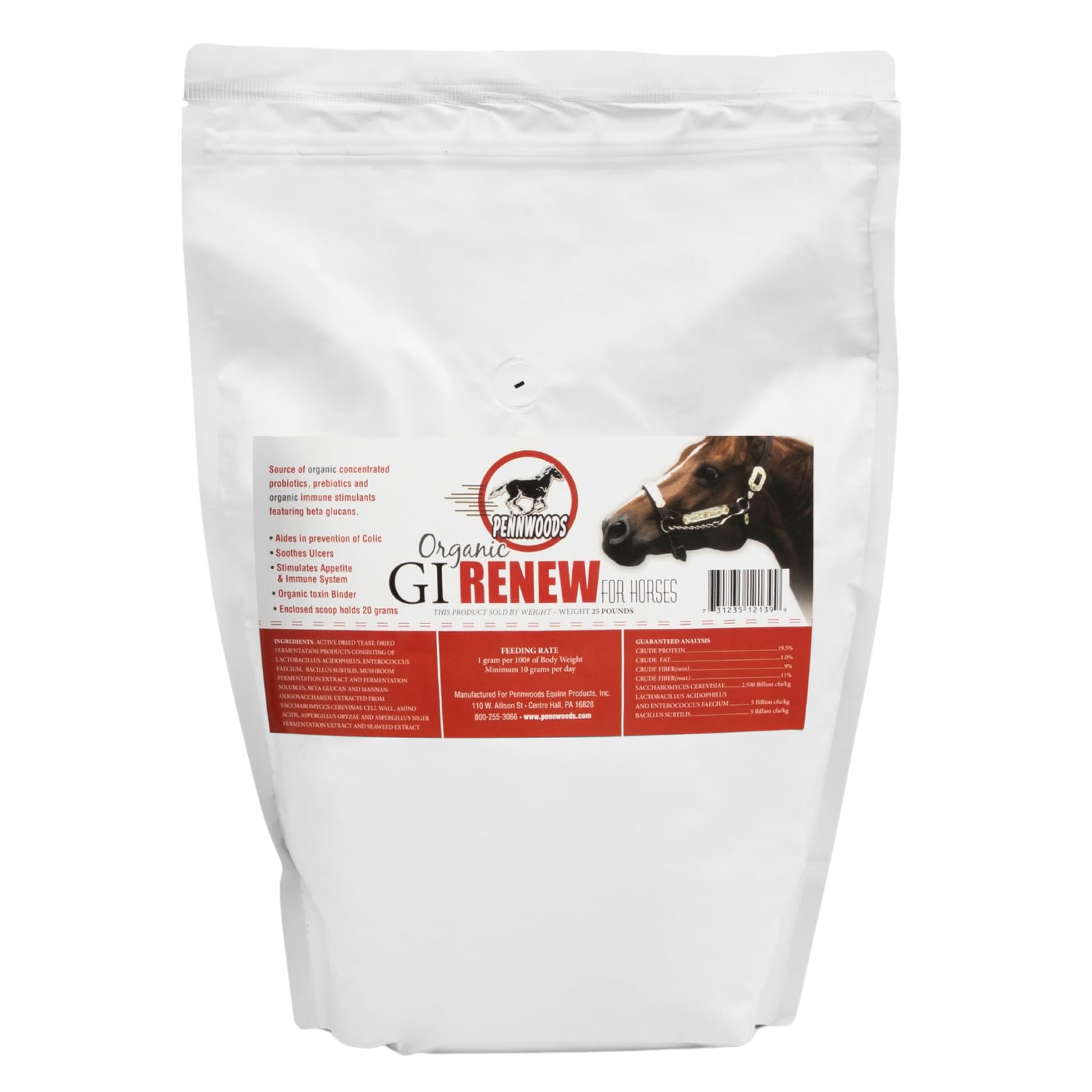 Pennwoods Equine Products GI Renew - 2 LBS | Digestión | Estimulante inmune | Suplemento de caballo | Estimulante del apetito | Probiótico | Prebiótico | Enzimas digestivas | Beta Glucans |