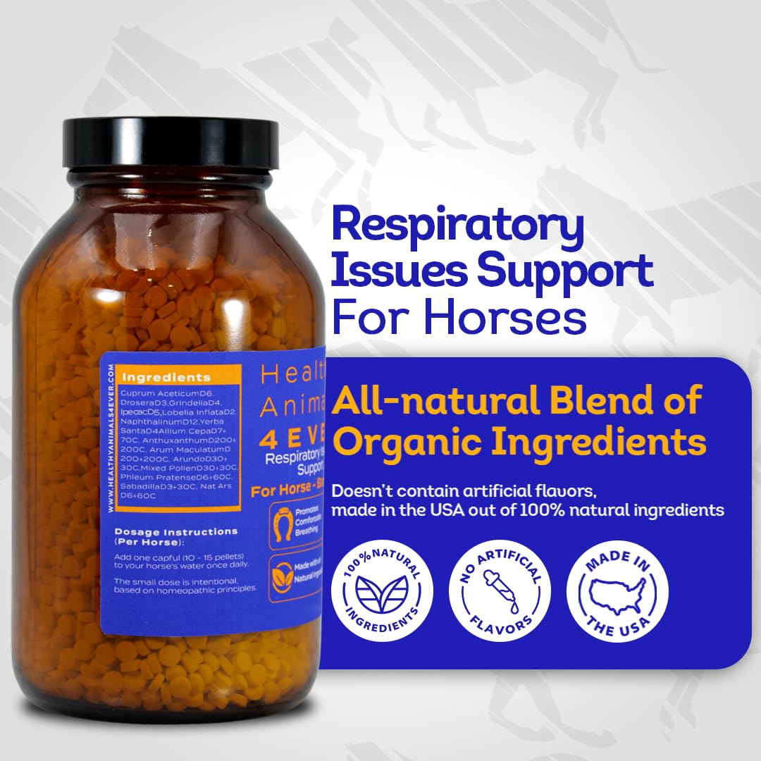 HA4E - Horse Respiratory Issues Support - Helps Prevent Heaves, Allergies & Infections – Highly Effective, Natural Homeopathic Supplement - 300 Tablets