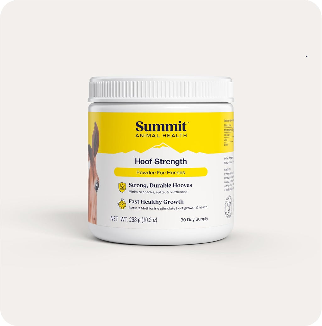 Summit Equine Hoof Strength Polvo para la Resistencia del Casco en Caballos, Promueve Cascos Saludables con Biotina, Aminoácidos y Minerales, Suplemento para Cascos de Caballos, 11 oz, Suministro para 30 Días
