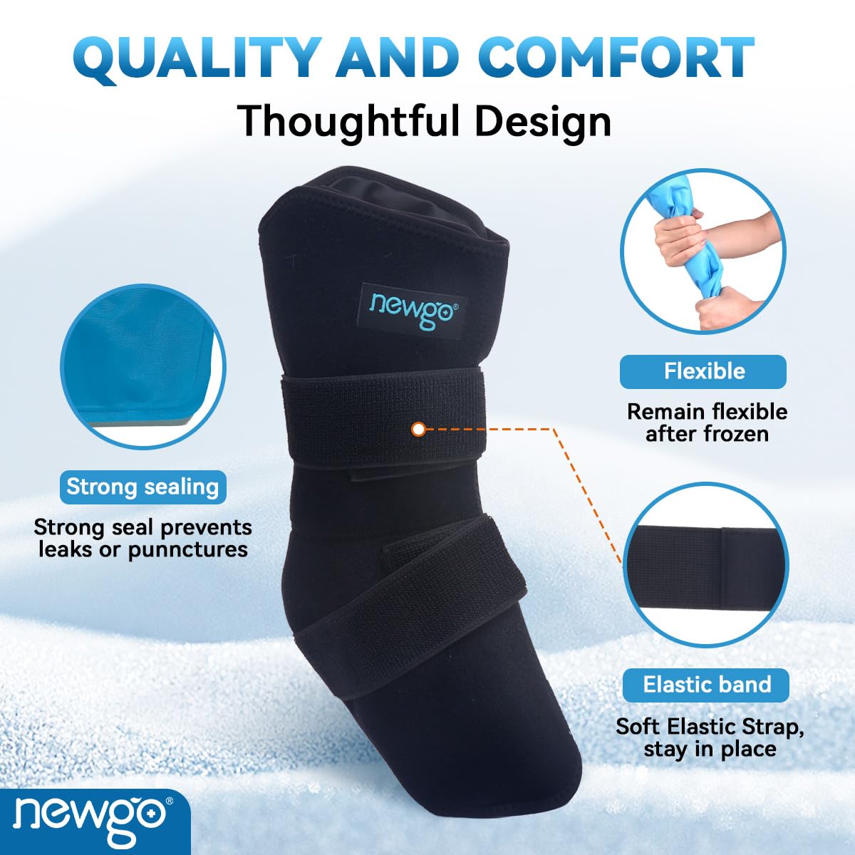 NEWGO Horse Ice Pack Reusable Horse Leg Wrap for Injury, Cooling Horse Knee Wrap Full Coverage Leg Ice Boot Cold Pack 1 Wrap with 2 Gel Packs for Knee, Legs, Boots, and Hooves