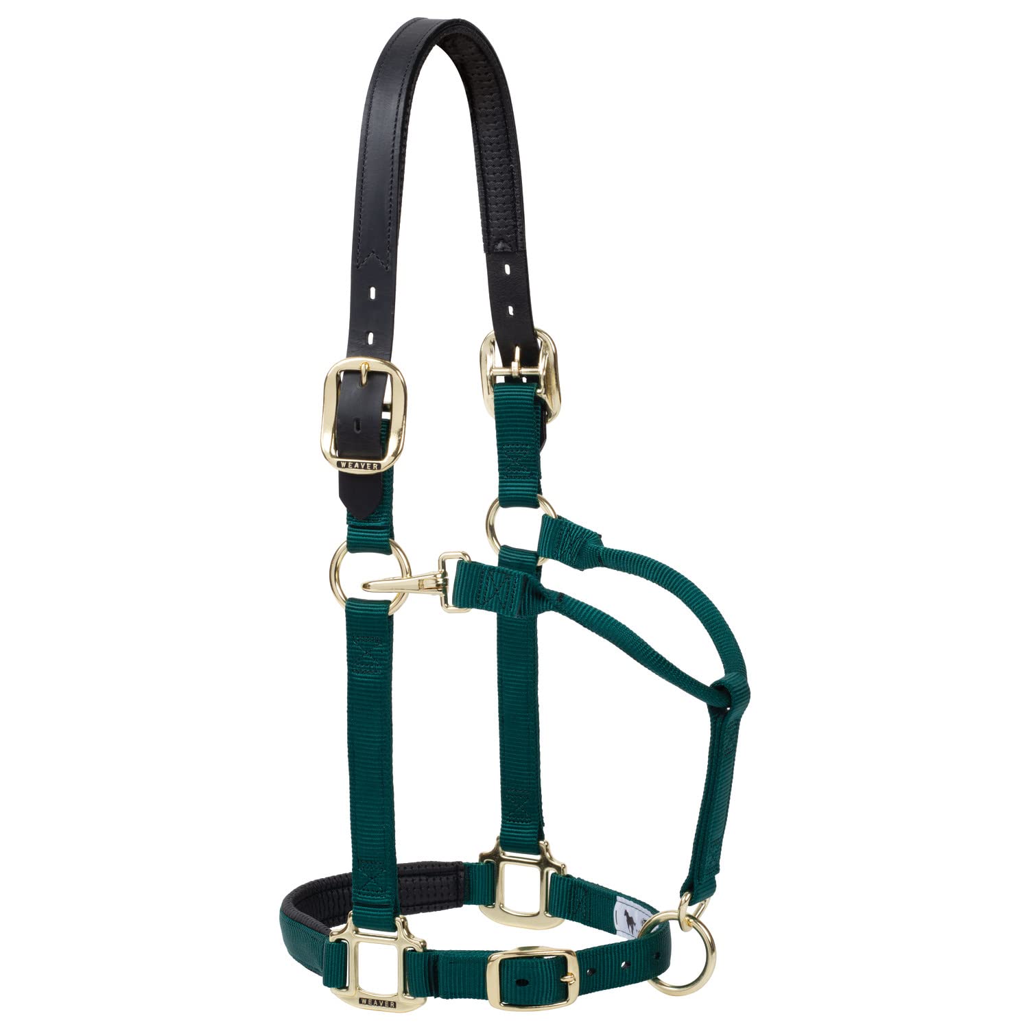 Weaver Equine Breakaway Horse Halter, Supple Leather Crown, Adjustable Brass Throat Snap Halters for Horses, Equine Tack