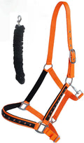 Cabezada de nailon Pro Rider Acolchada con Cuerda de Guía Accesorios de Doma Naranja Rodeo Bling 606162OR