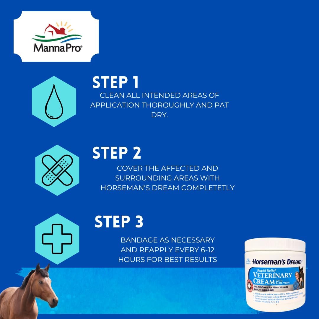 Corona Horseman's Dream Vet Cream Jar Horse Minor Wounds Skin Soothe Conditions, 16 oz