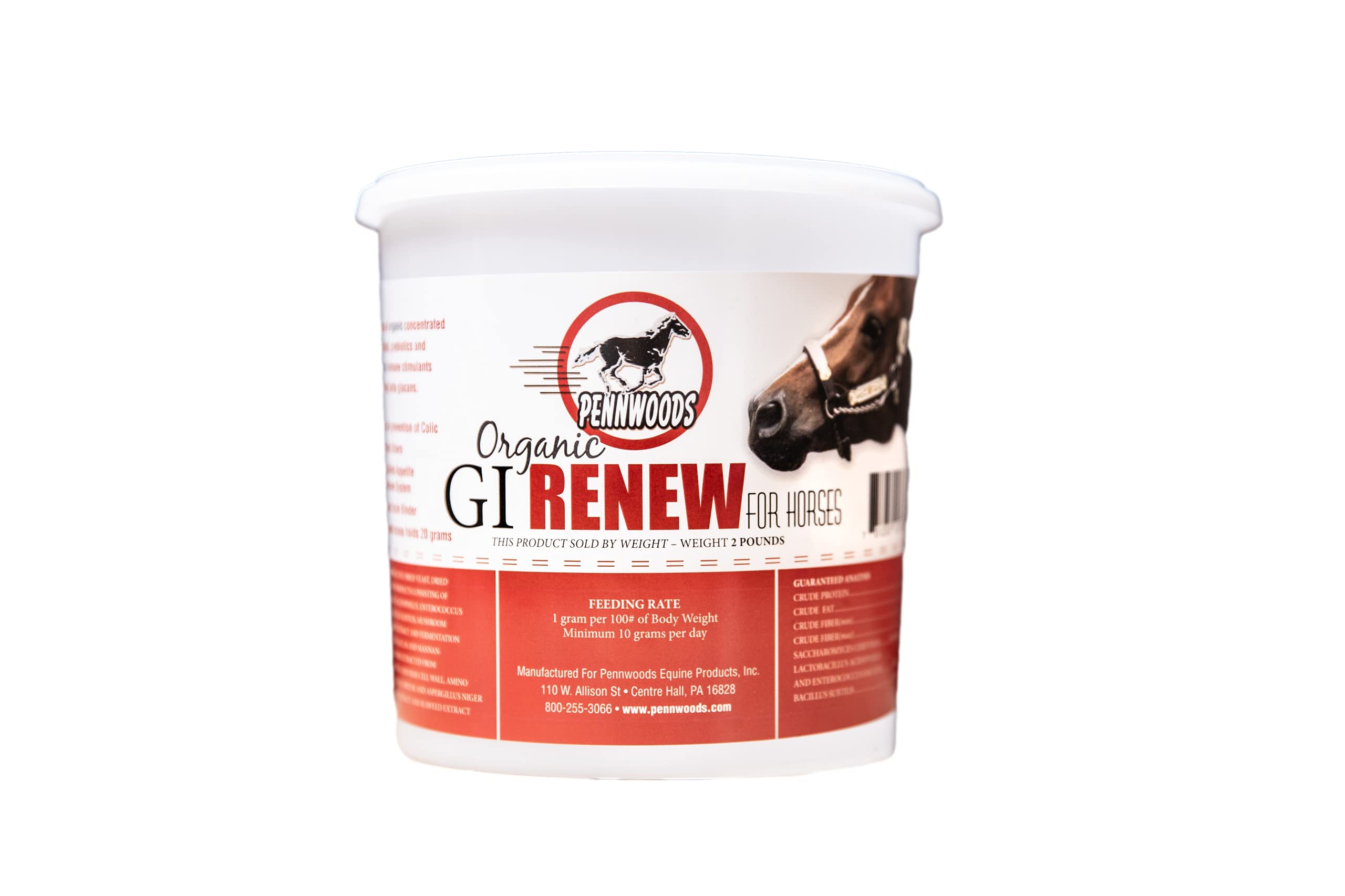 Pennwoods Equine Products GI Renew - 2 LBS | Digestión | Estimulante inmune | Suplemento de caballo | Estimulante del apetito | Probiótico | Prebiótico | Enzimas digestivas | Beta Glucans |
