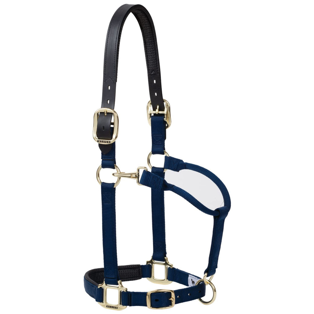 Weaver Equine Breakaway Horse Halter, Supple Leather Crown, Adjustable Brass Throat Snap Halters for Horses, Equine Tack
