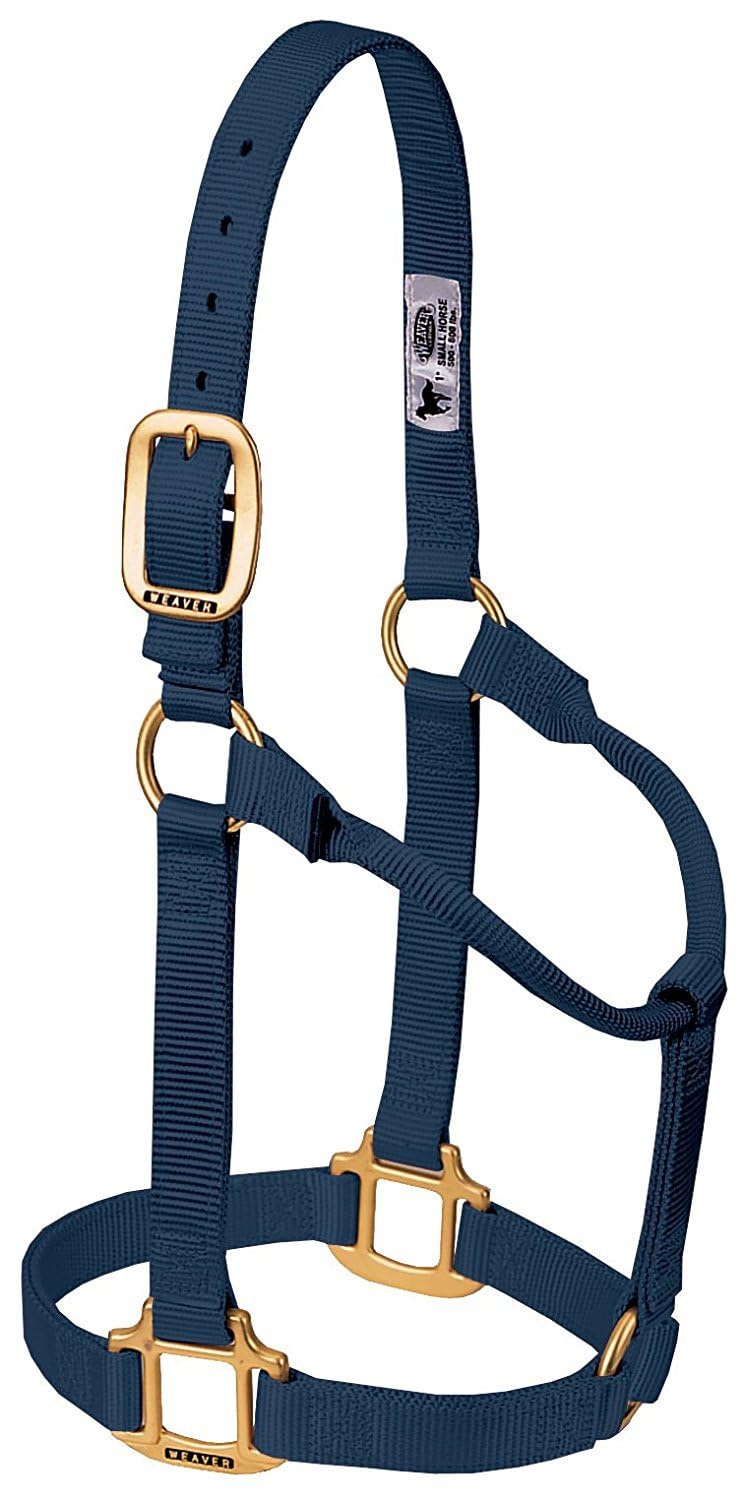 Weaver Equine Breakaway Horse Halter, Supple Leather Crown, Adjustable Brass Throat Snap Halters for Horses, Equine Tack