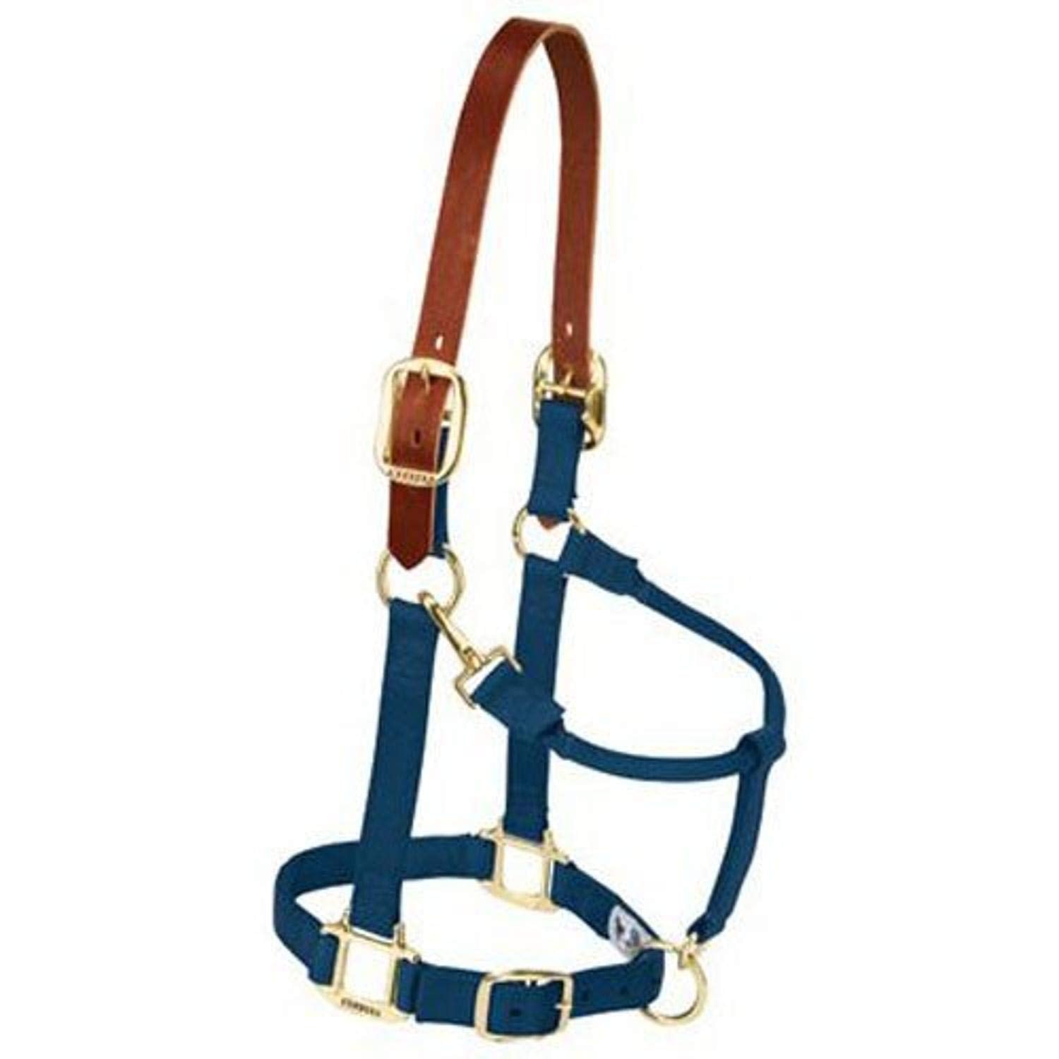 Weaver Equine Breakaway Horse Halter, Supple Leather Crown, Adjustable Brass Throat Snap Halters for Horses, Equine Tack