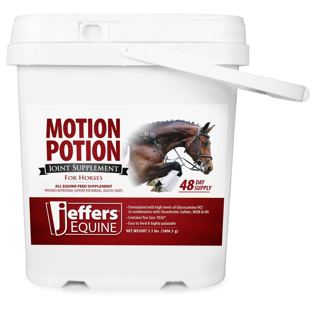 Jeffers Motion Potion Horse Joint Supplement Pellets – Glucosamine HCL, MSM, Chondroitin, Hyaluronic Acid, Vitamin C & E, Daily Equine Support for Senior & Active Horses – 10 lbs, 160 Day Supply