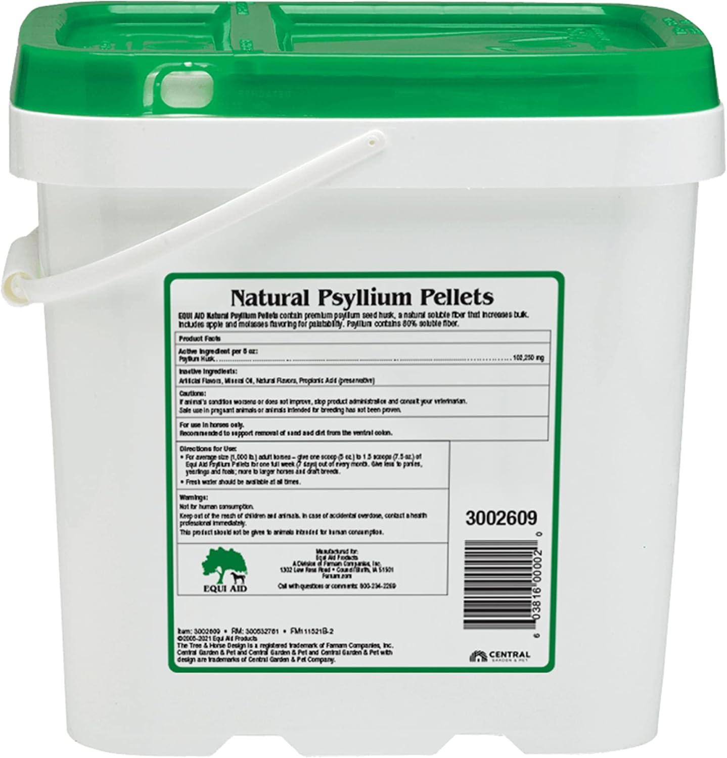 Farnam Equi Aid Natural Horse Psyllium Pellets, Supports Removal of Sand & Dirt From Ventral Colon, Horse Digestion Support, Fiber Supplement, Apple/Molasses, 20 lb