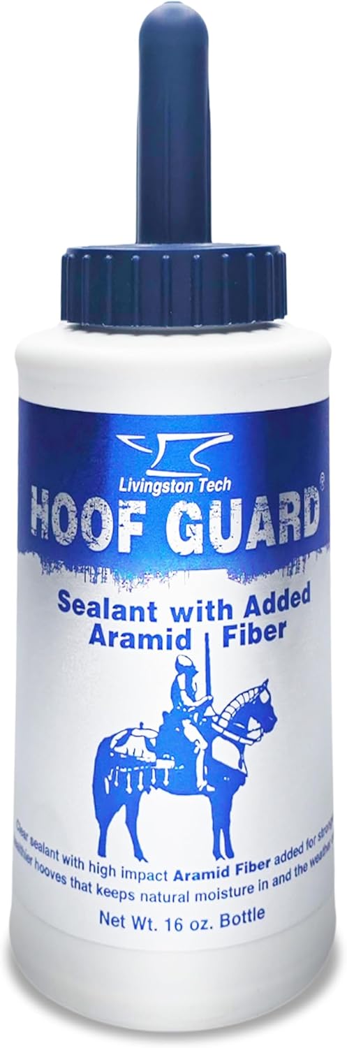 Hoof Guard Sealant for Horses 16oz – Fiber-Fortified Hoof Sealant with Aramid for Stronger Hooves – Professional Hoof Hardener That Fills Cracks, Locks In Moisture & Shields Against Thrush & UV Damage