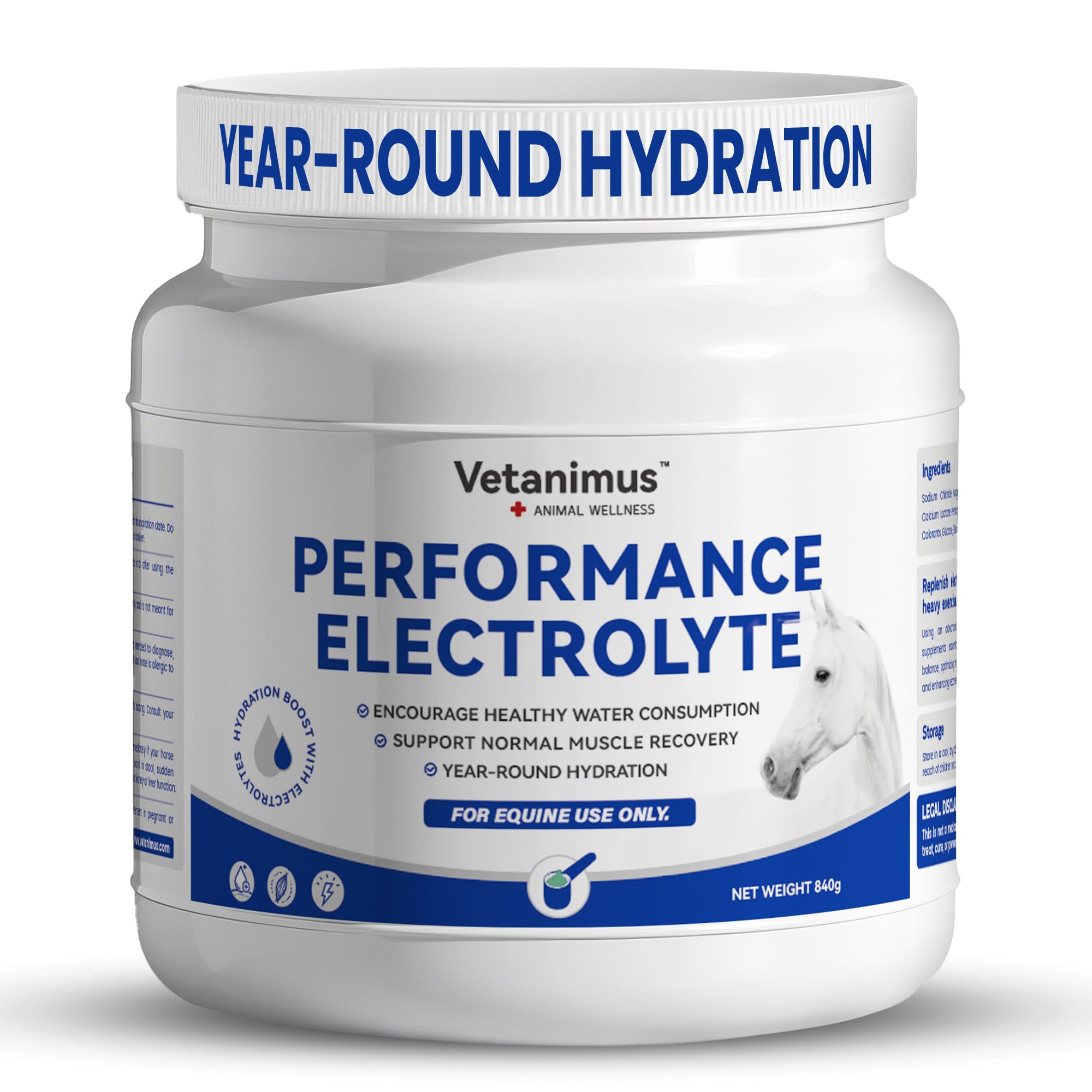 Horse Electrolytes Powder, Electrolyte for Horses with Sodium & Potassium, Equine Hydration Supplement-1400g