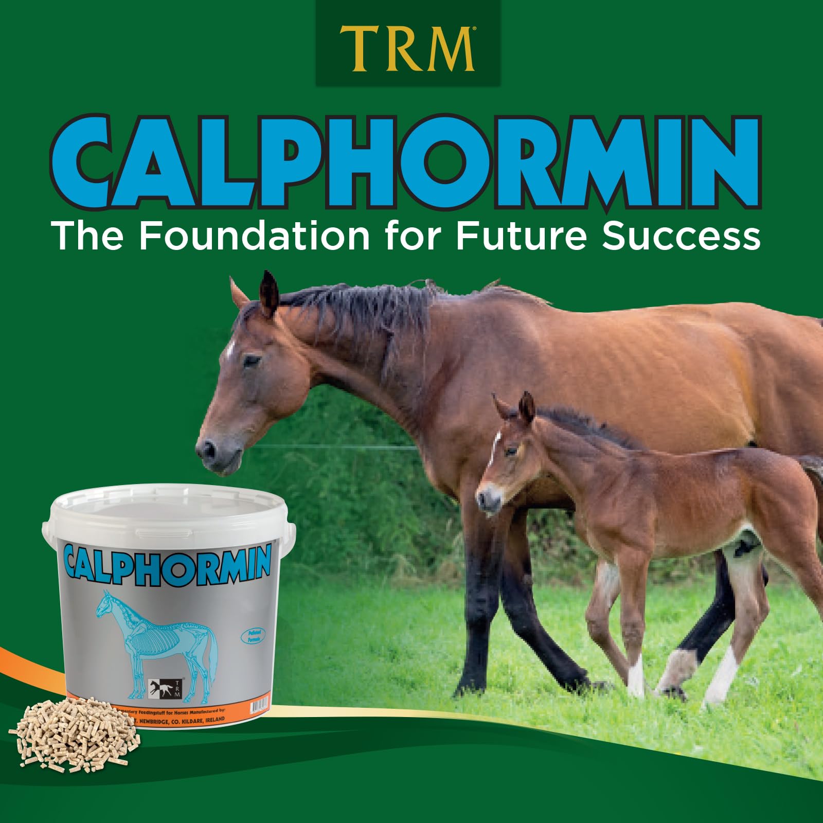 TRM Calphormin Nutrient-Rich Horse Supplement for Optimal Skeletal Development of Young Horses - 22 lb (10 Kg) - Bucket - 22 lb