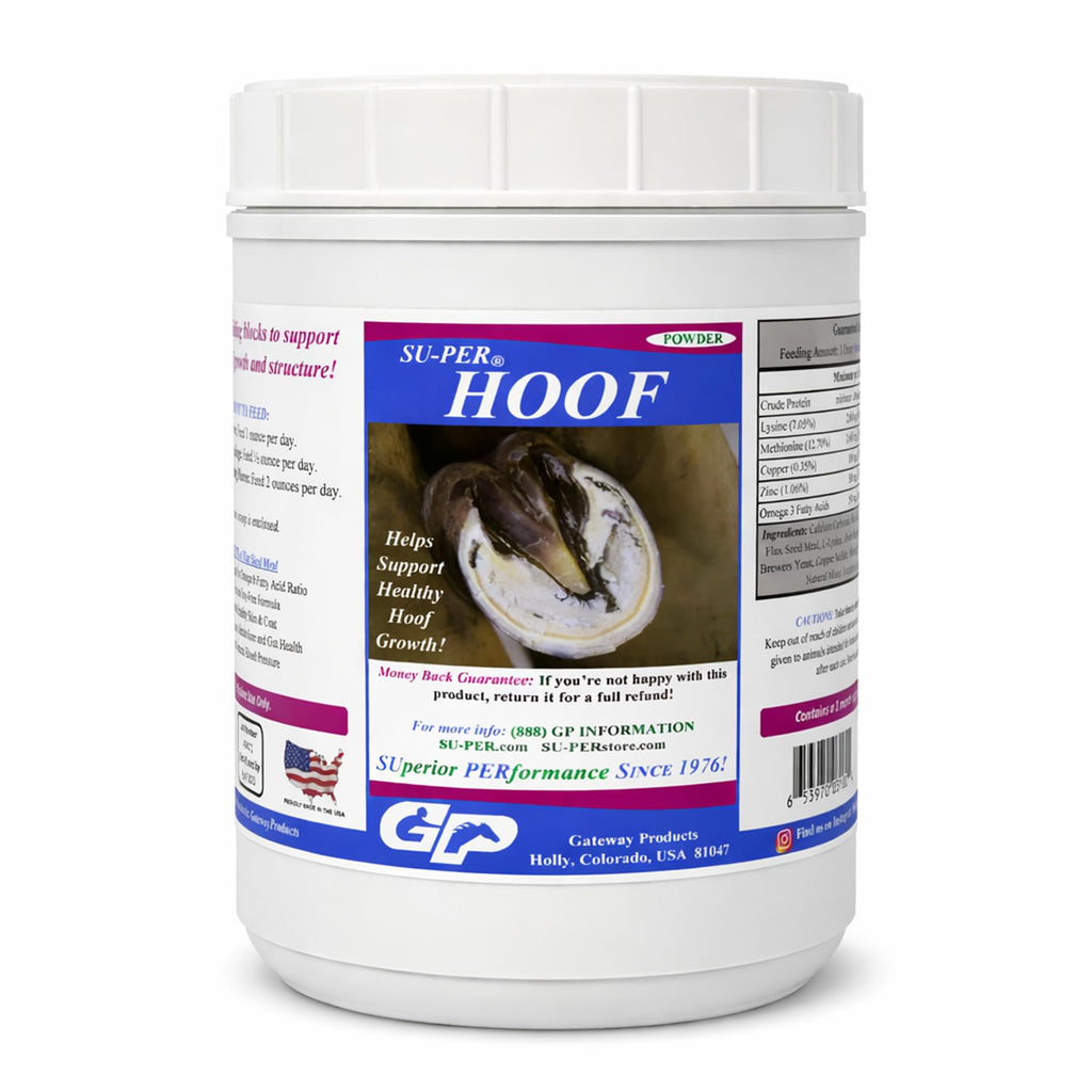 SU-PER Hoof Horse Supplement - Essential Nutrients for Hoof Growth and Hoof Care - Biotin, Gelatin, Lysine, Methionine, Zinc - 2.5 Pounds