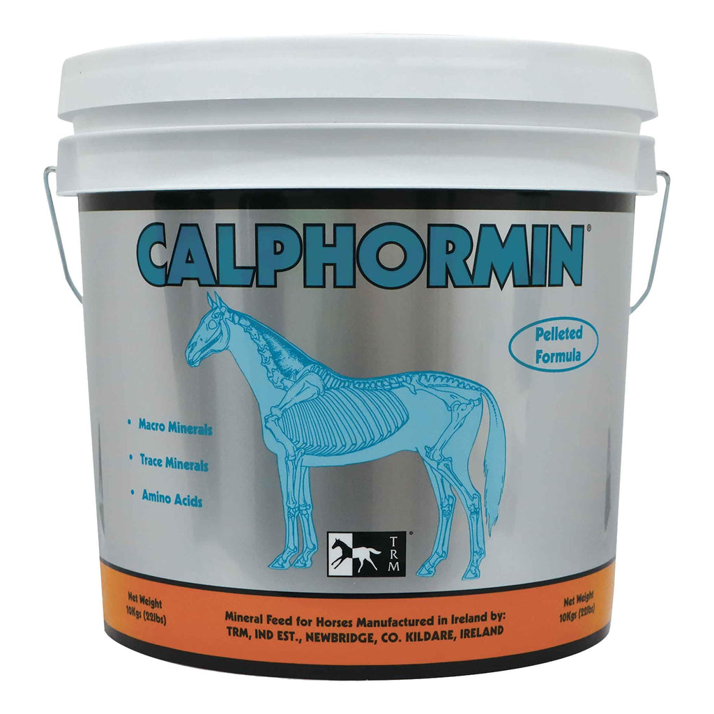 Suplemento equino rico en nutrientes TRM Calphormin para el desarrollo óseo óptimo de caballos jóvenes - 10 Kg (22 lb) - Cubeta - 22 lb