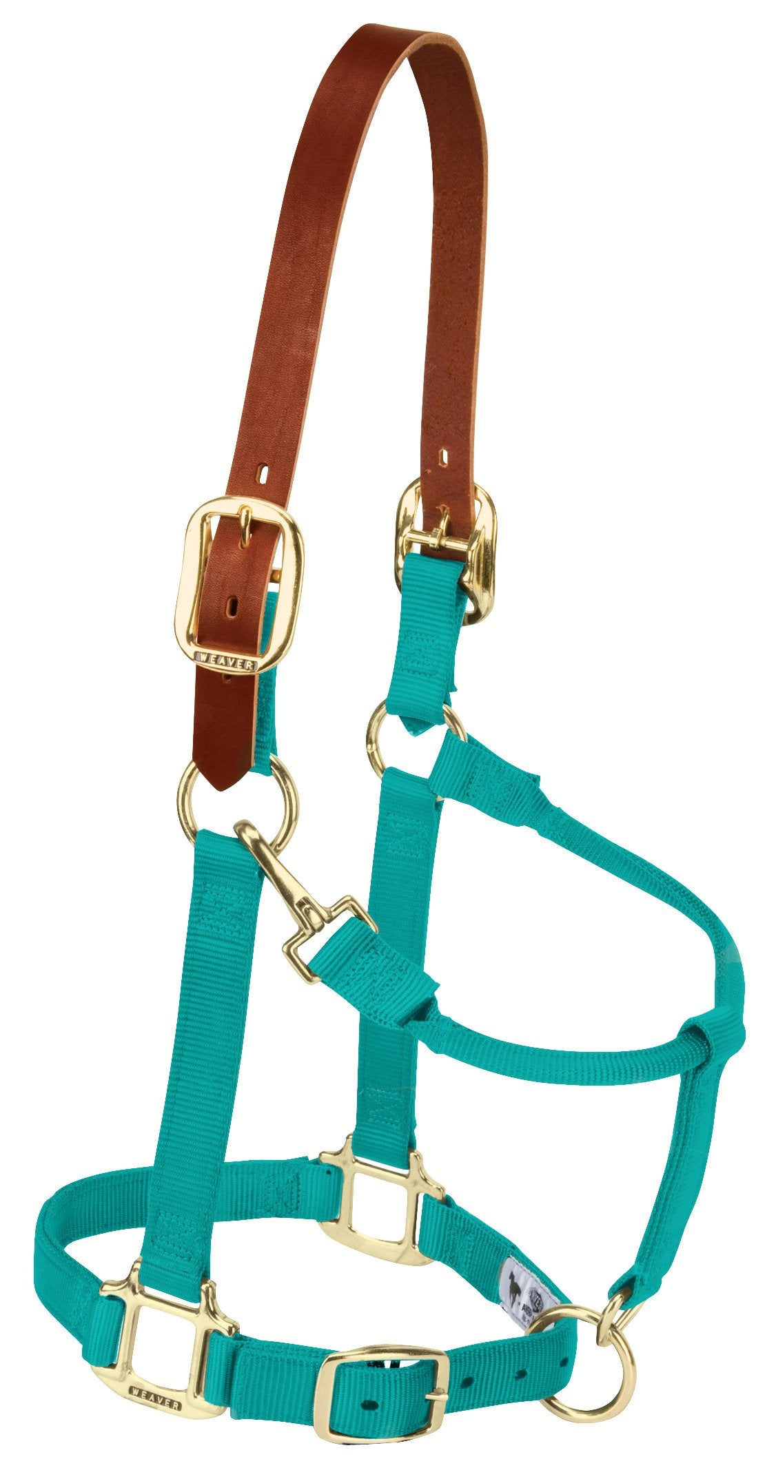 Weaver Equine Breakaway Horse Halter, Supple Leather Crown, Adjustable Brass Throat Snap Halters for Horses, Equine Tack