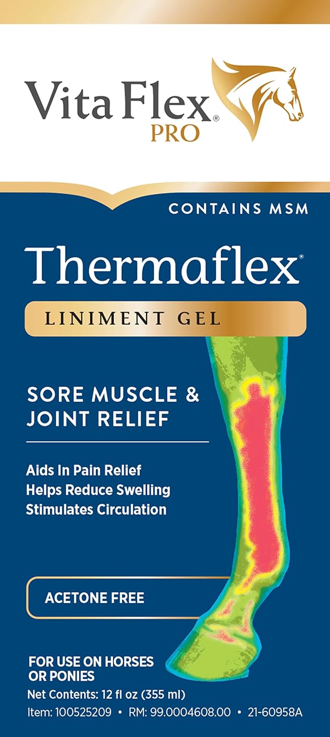 Vita Flex Thermaflex Liniment Gel for Sore Muscles and Joint Relief in Horses 12 Fluid Ounces