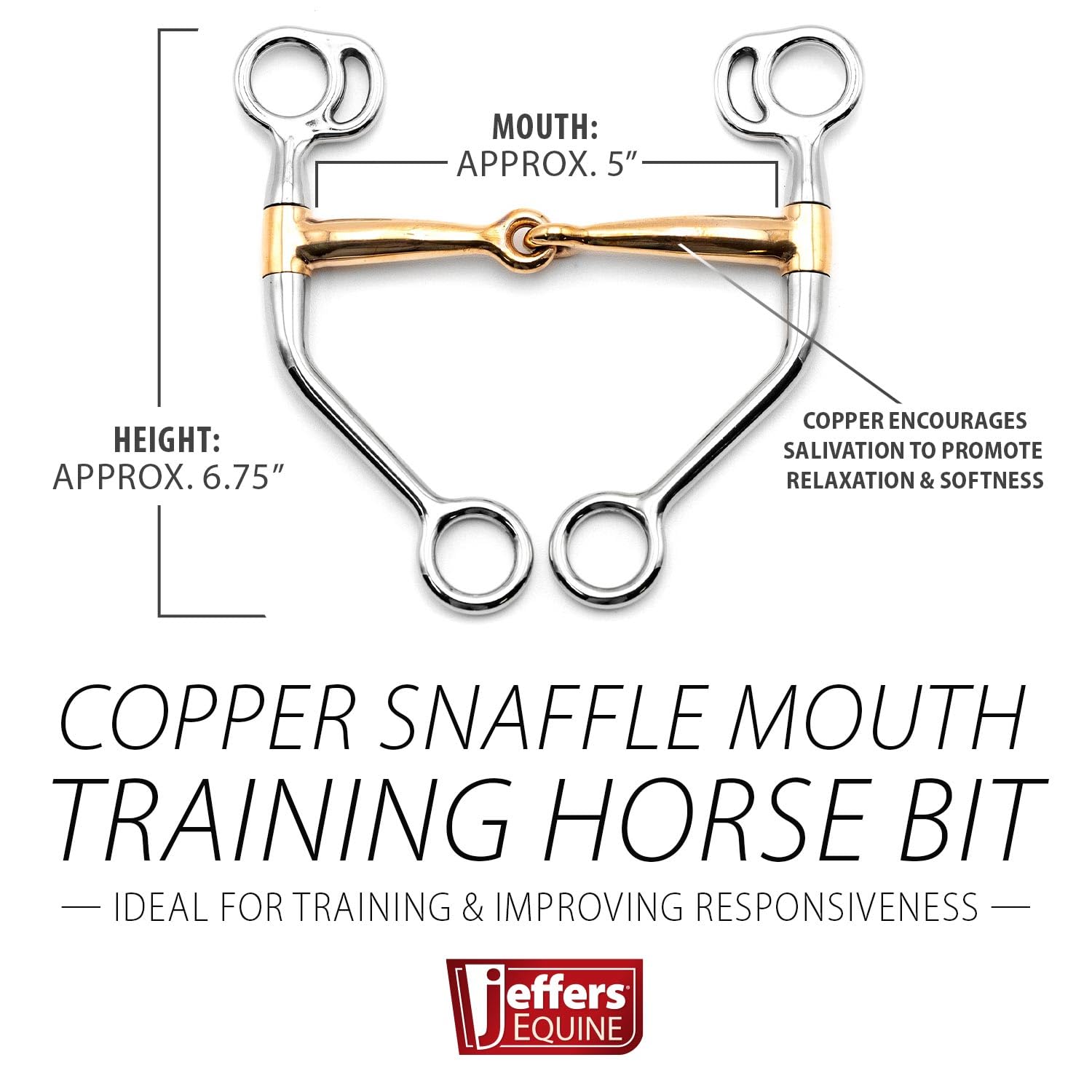 Bocados para caballo Jeffers Equine, equipo de entrenamiento duradero para caballos, equipo de equitación western, accesorios ecuestres