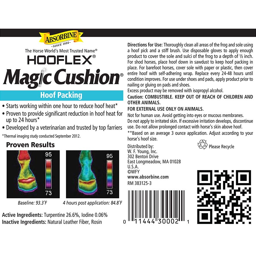 Absorbine Hooflex Magic Cushion, Veterinary Formulated Fast-Acting Relief, Reduce Hoof Heat for up to 24 Hours, 2 lb Tub