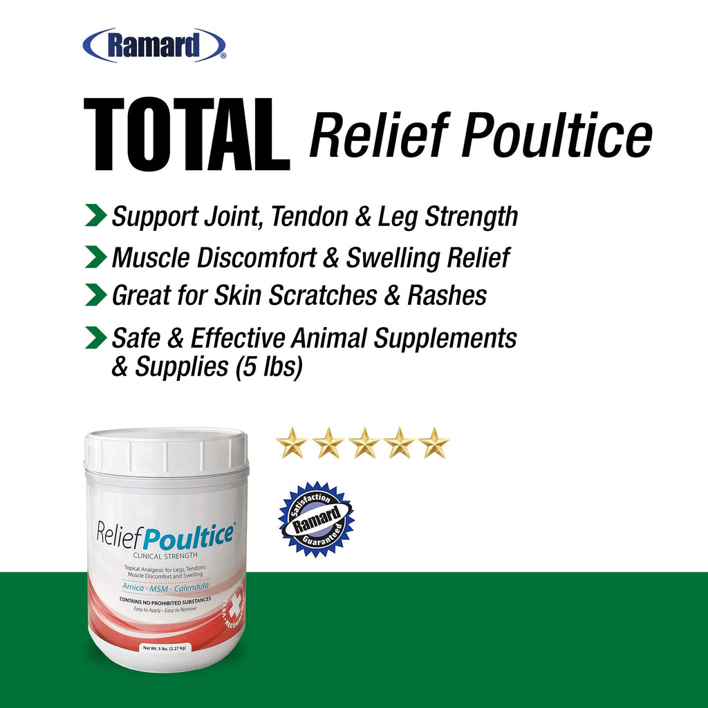 Ramard Relief Poultice for Horses -Veterinary Liniment Gel for Horse Muscle, Joint, Tendon & Ligament Care -Equine Poultice Leg Wraps, Gentle Liniment Bentonite Clay, Arnica, Calendula, & MSM 5lbs Tub