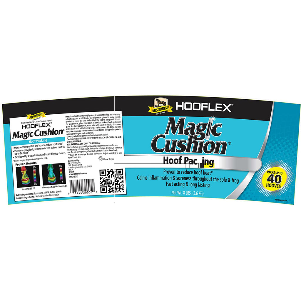 Absorbine Hooflex Magic Cushion, Veterinary Formulated Fast-Acting Relief, Reduce Hoof Heat for up to 24 Hours, 2 lb Tub