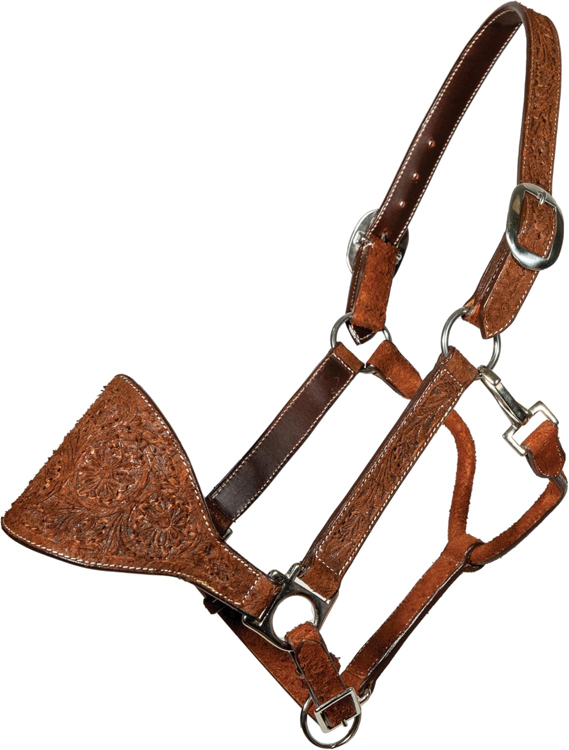 Professional's Choice Chocolate Floral Roughout Bronc Halter | S