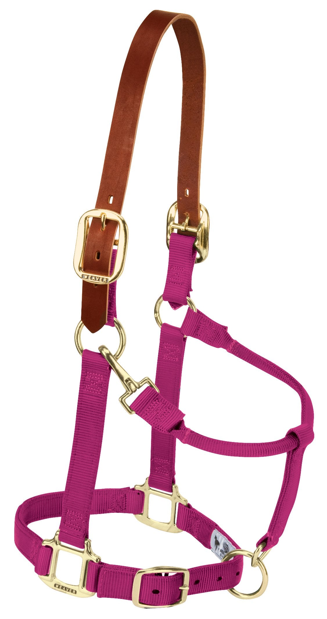Weaver Equine Breakaway Horse Halter, Supple Leather Crown, Adjustable Brass Throat Snap Halters for Horses, Equine Tack
