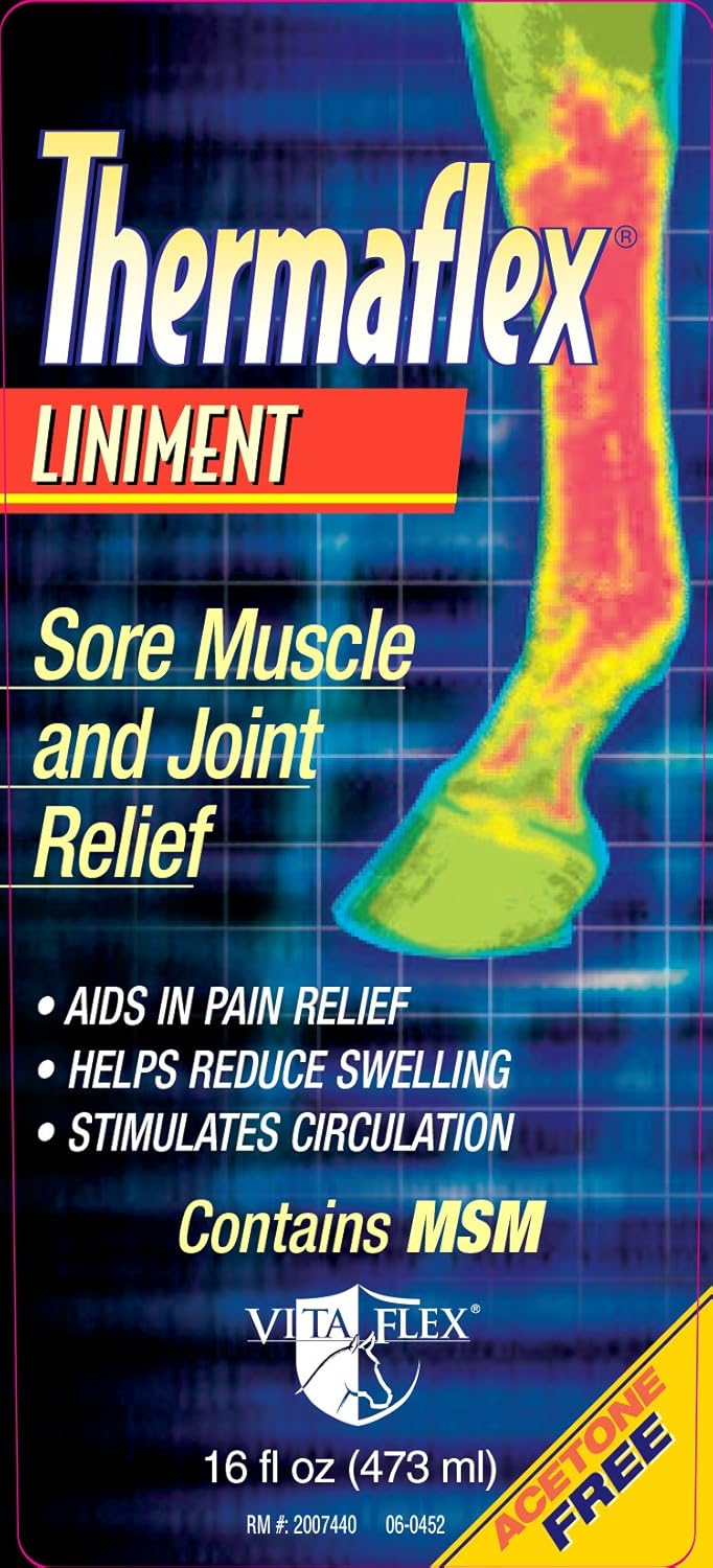 Gel linimento Thermaflex de Vita Flex para el alivio del dolor muscular y articular en caballos, 12 onzas líquidas