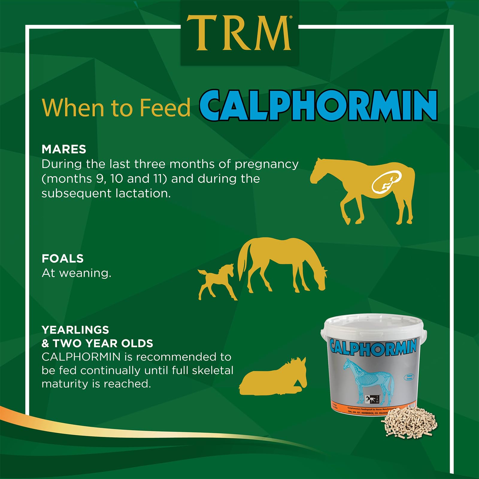 TRM Calphormin Nutrient-Rich Horse Supplement for Optimal Skeletal Development of Young Horses - 22 lb (10 Kg) - Bucket - 22 lb