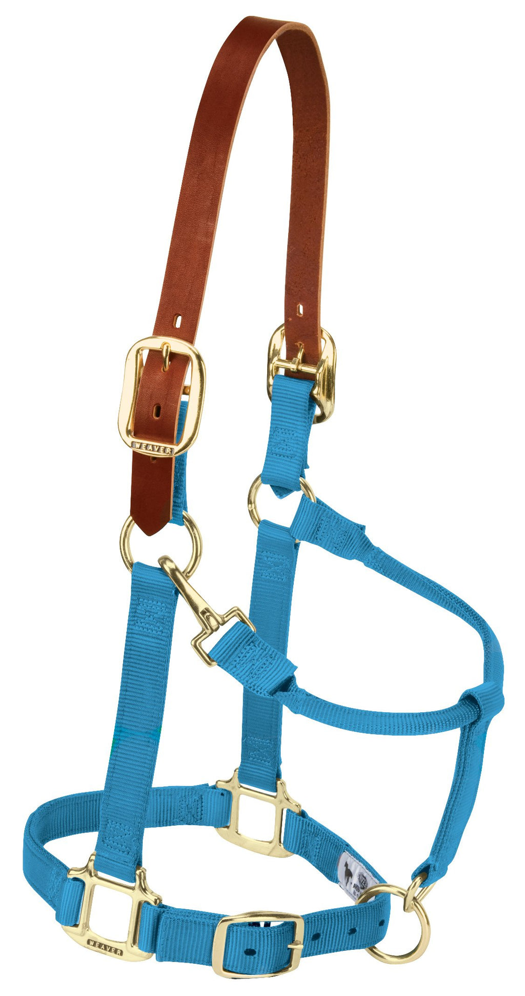 Weaver Equine Breakaway Horse Halter, Supple Leather Crown, Adjustable Brass Throat Snap Halters for Horses, Equine Tack