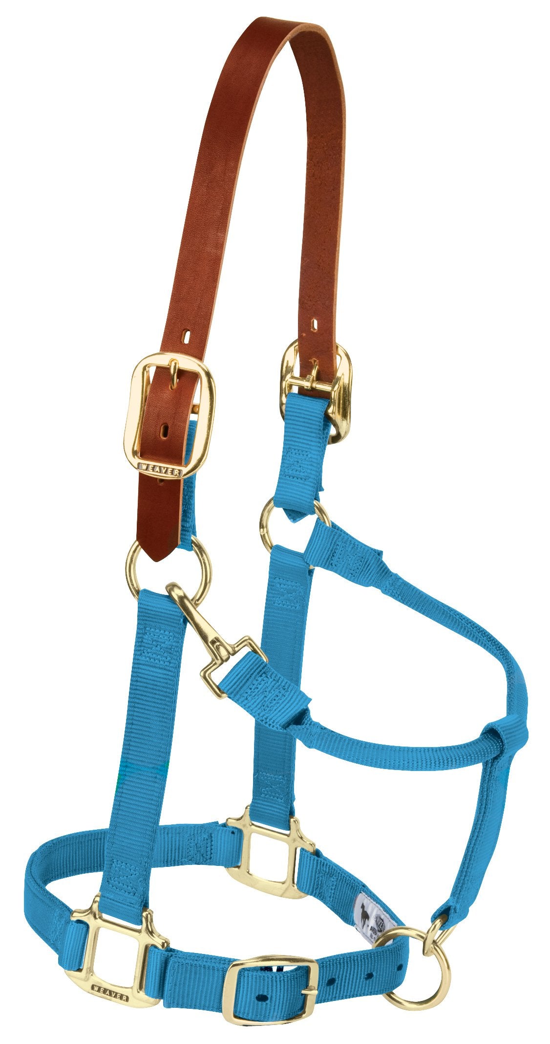Weaver Equine Breakaway Horse Halter, Supple Leather Crown, Adjustable Brass Throat Snap Halters for Horses, Equine Tack