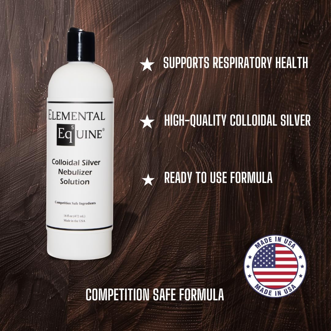 Elemental Equine Colloidal Silver Nebulizer Solution 16oz for Horses