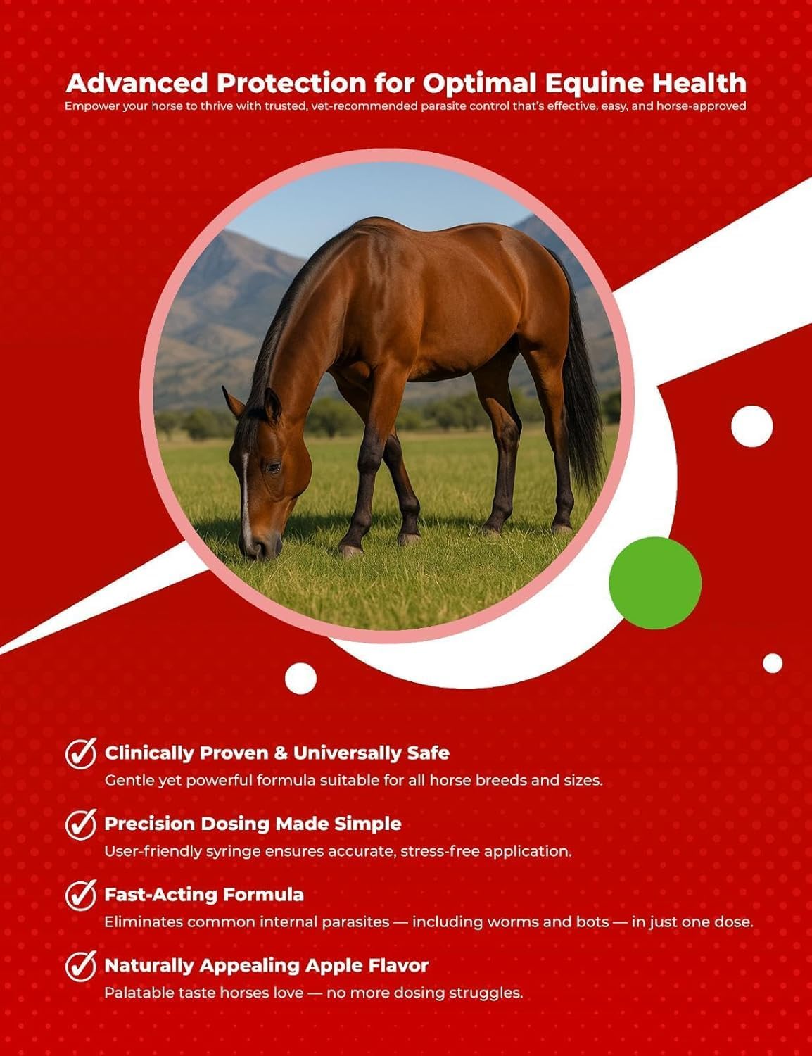 Ivermectin Horse Paste 1.87% – Apple Flavored – 6.08g Tube – for Horses Up to 1250 lb - 4 Pack