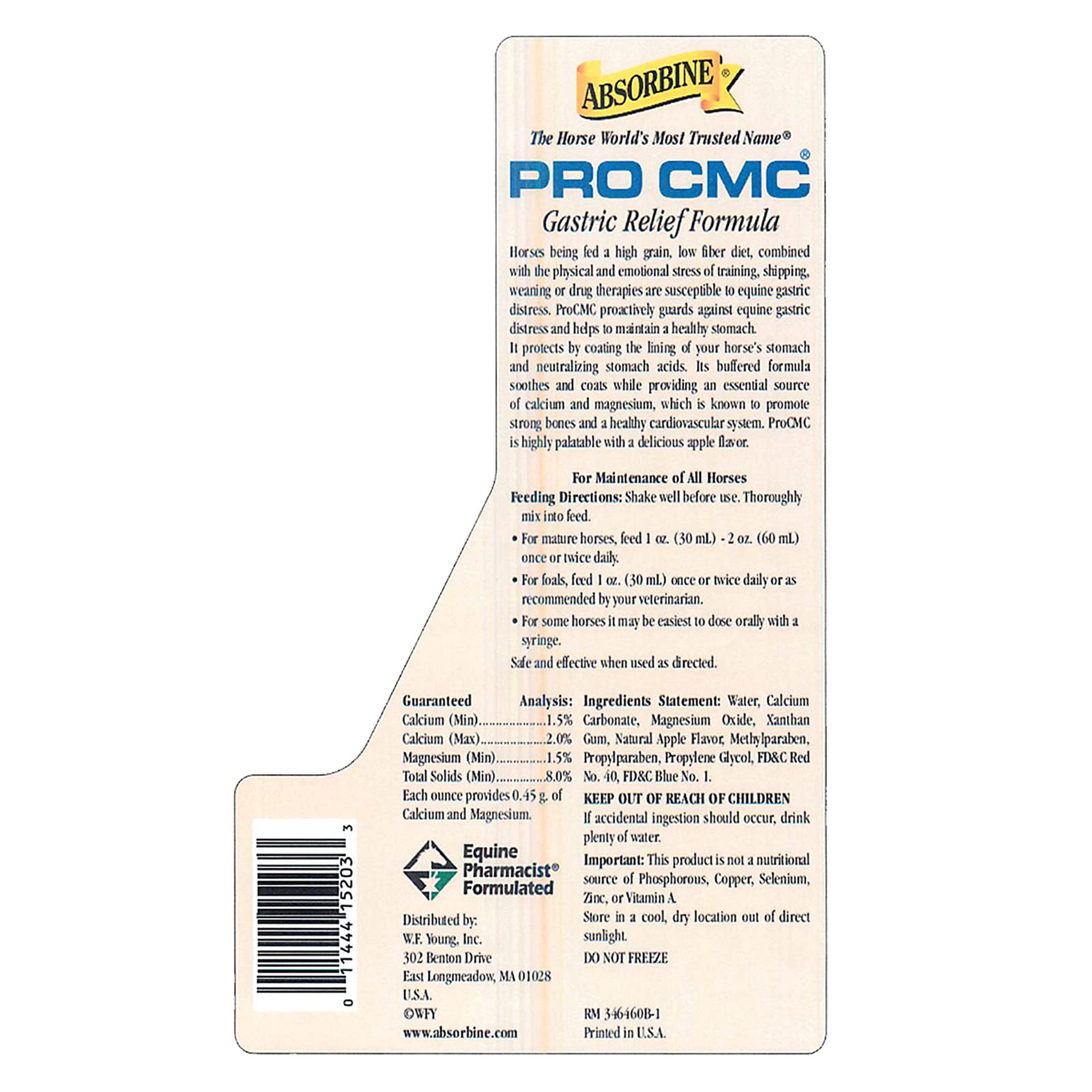 Absorbine PRO CMC Gastric Relief Supplement Solution, 64oz