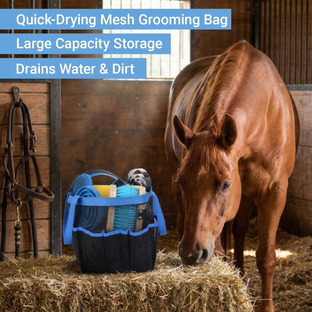 Horse Grooming Kit 13 Piece, Horse Brushes for Grooming Supplies Set with Organizer Bag, Horse Brush & Curry Comb for Effective Cleaning, Gift for Horses Riders Beginners