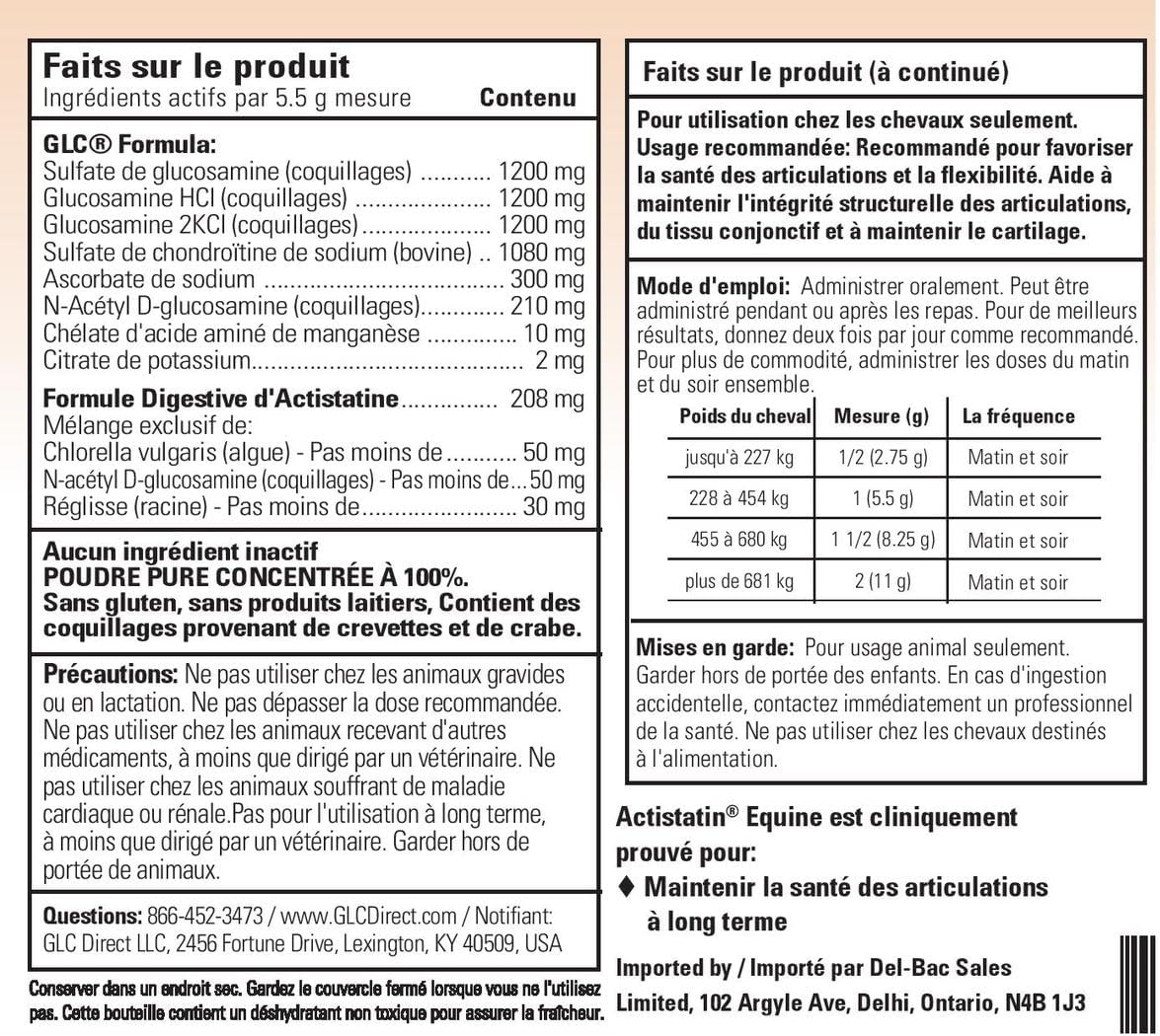 Actistatin Equine Powder, 2.05 lbs – Clinically-Proven Veterinary Joint Support Supplement for Horses: Glucosamine, Chondroitin, Manganese – Supports Joints, Cartilage, Soft Tissue & Ligaments