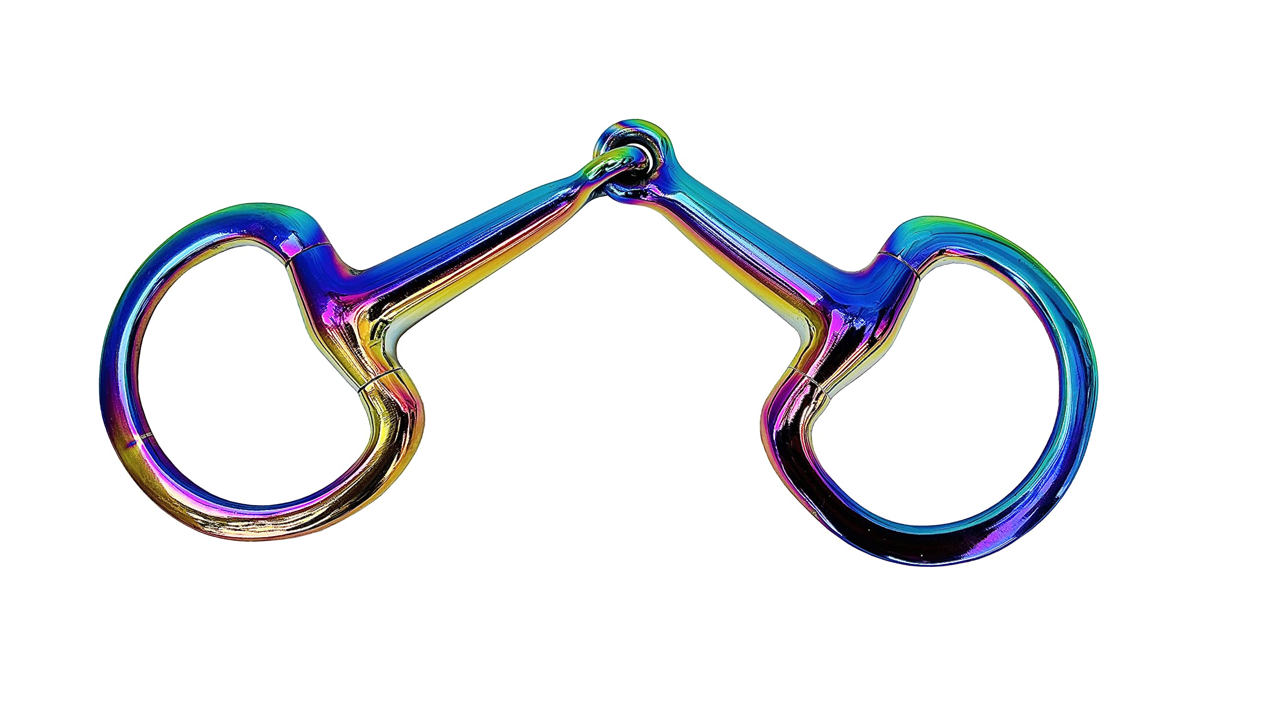 Lenza Rainbow Bits Horse Single Joint Bit Rainbow Thin Mouth Joint Flat Ring Eggbutt Snaffle Rainbow Bits