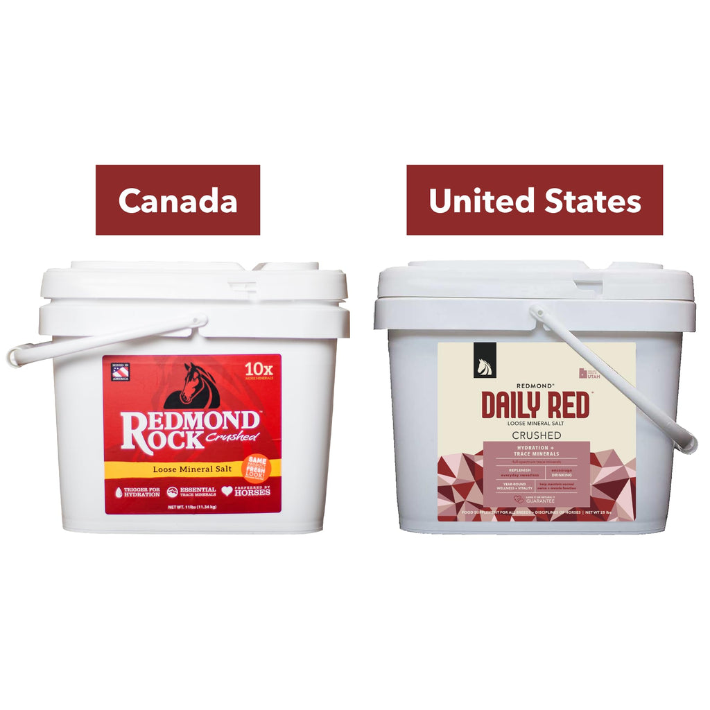 Suplemento de electrolitos de sal mineral suelta triturada REDMOND Rock para caballos (11,34 kg)