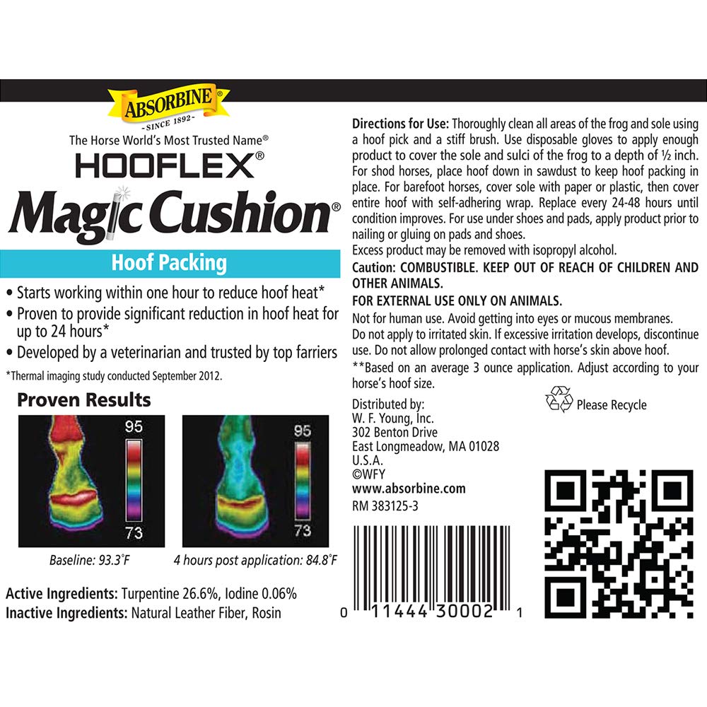 Absorbine Hooflex Magic Cushion, Veterinary Formulated Fast-Acting Relief, Reduce Hoof Heat for up to 24 Hours, 2 lb Tub