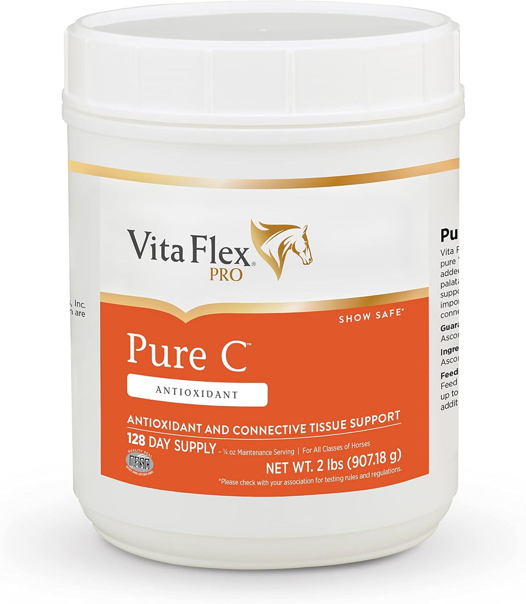 Vita Flex Pro Pure C Vitamina C de calidad prémium para caballos, 2 libras, suministro para 128 días