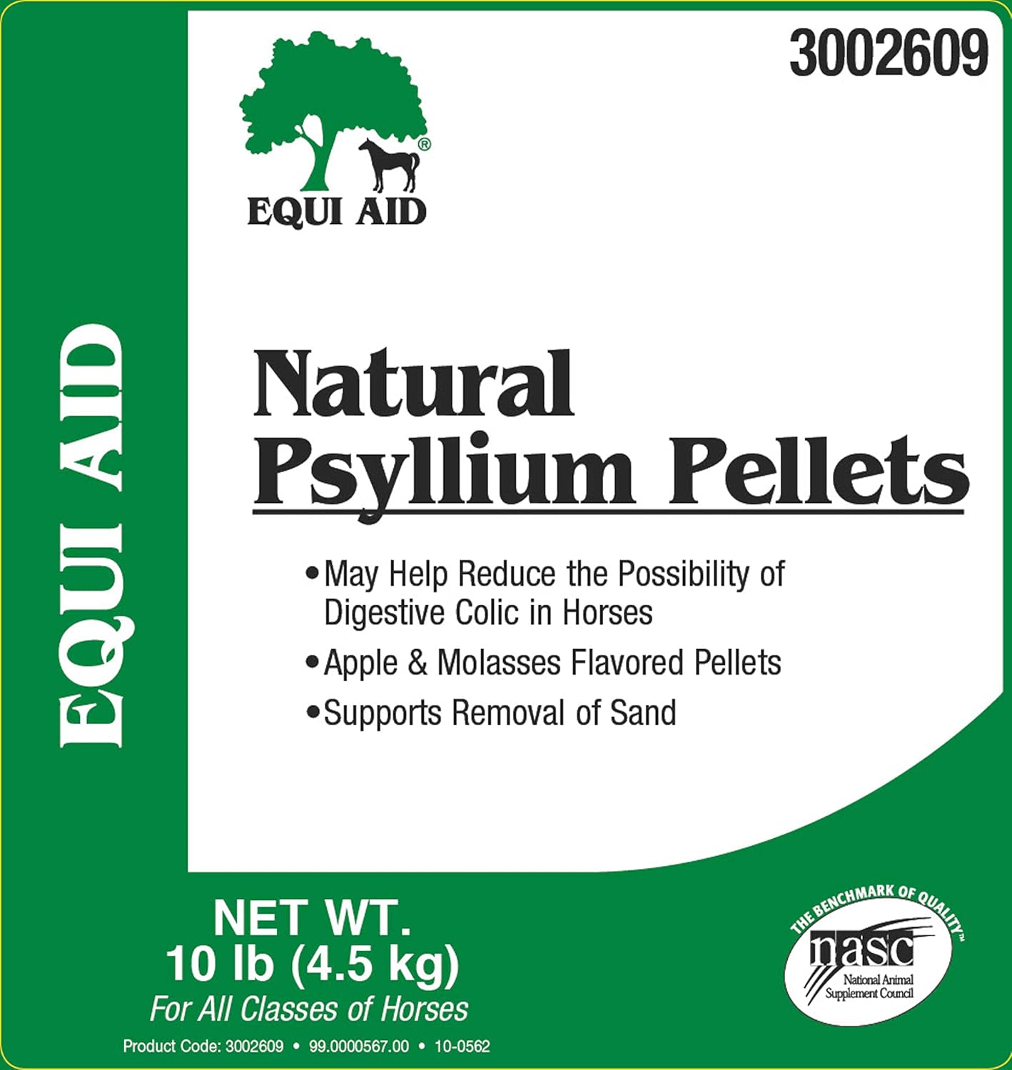 Farnam Equi Aid Natural Horse Psyllium Pellets, Supports Removal of Sand & Dirt From Ventral Colon, Horse Digestion Support, Fiber Supplement, Apple/Molasses, 20 lb